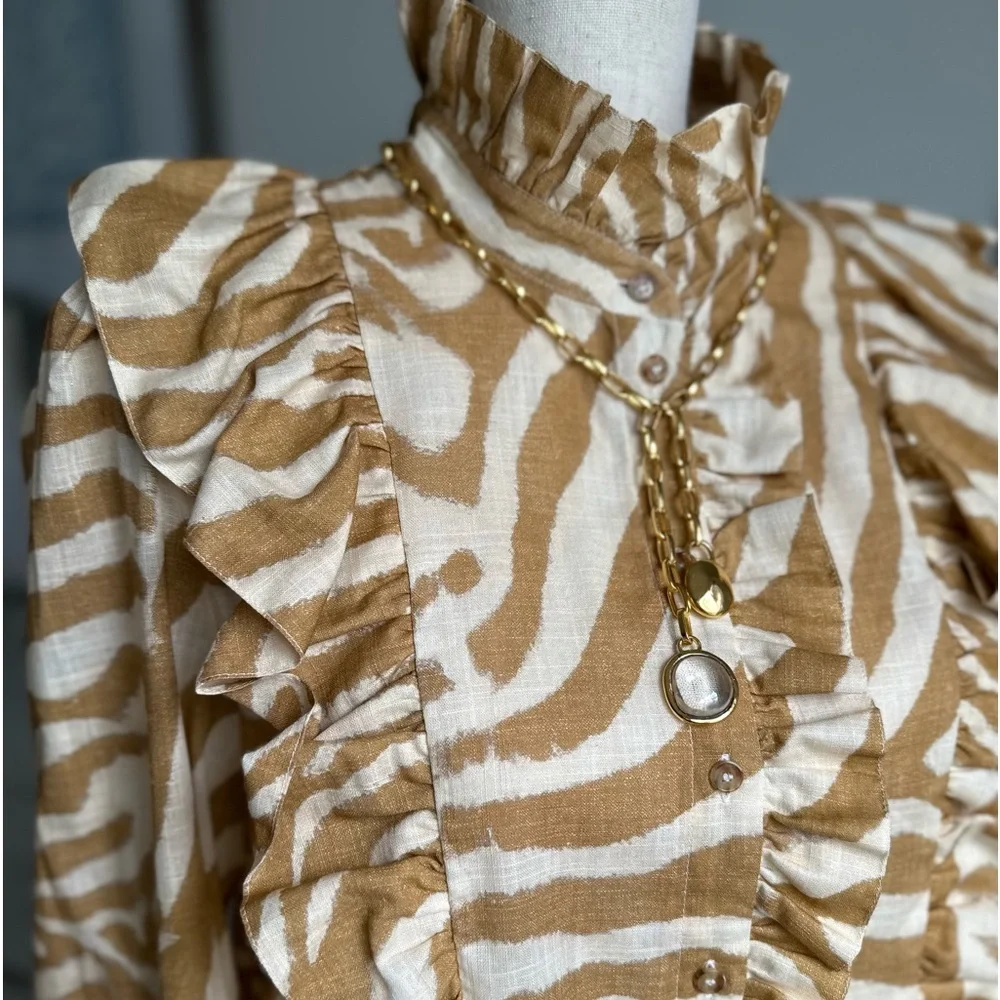 NWT | Sézane Jane Shirt in Zebra Print - Picture 5 of 12